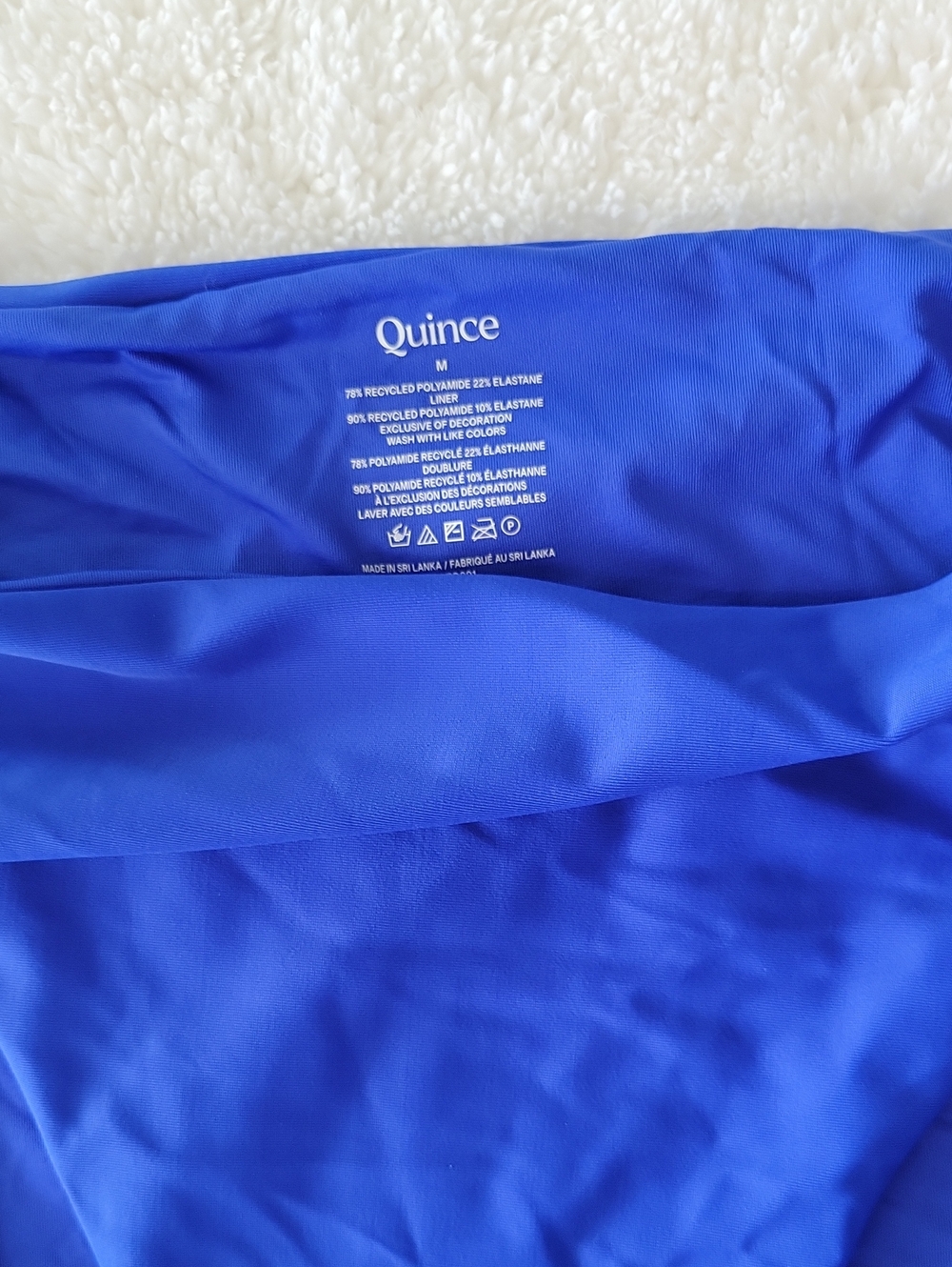Quince Italian High Waist High Leg Bikini Bottom In Royal Blue Medium NWT - Picture 8 of 8